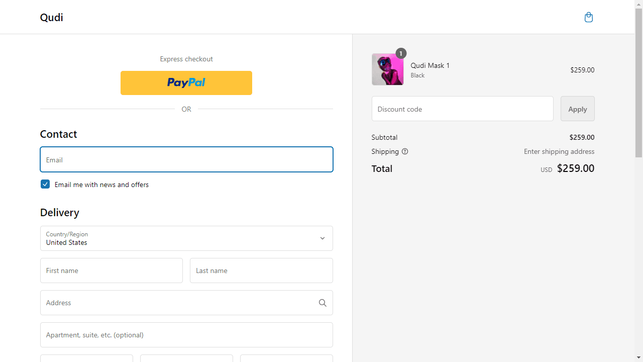 How to apply Qudi Mask coupon code